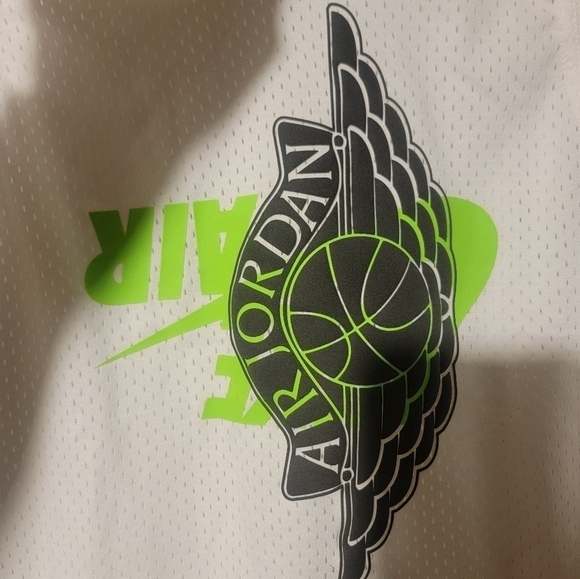 Nike Air Jordan Wings Logo Jersey White/Green/Black BQ8479-100 Men's Size Large - Picture 6 of 6